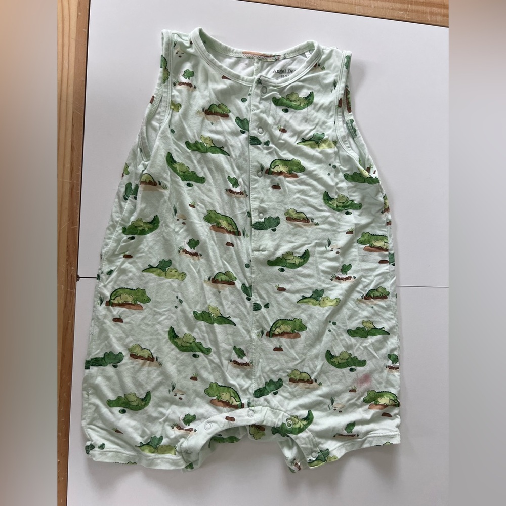 Angel Dear Alligator Romper. PLAY for stain. Size 18-24